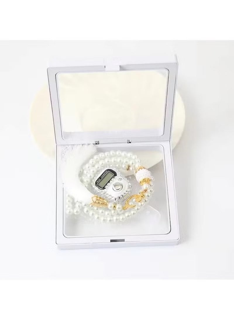 Huitich Digital Elegance 99 Glass Bead Tasbeeh Gift Set with Digital Counter Assorted - Image 2