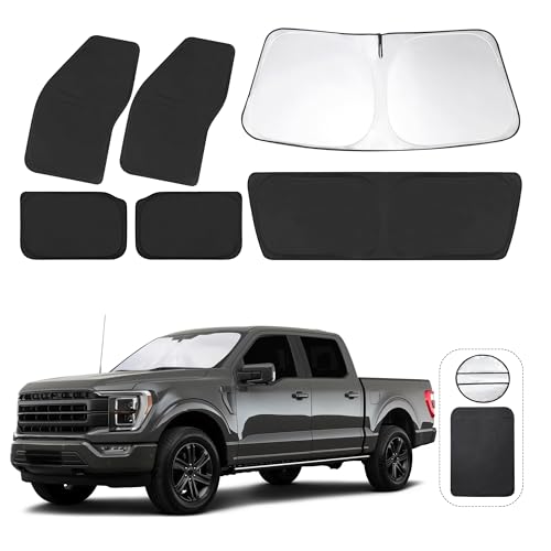 TINGLU Window Shades for Ford F150 4Door 2021-2024 2025 Accessories Car Side Full Windows Rear Triangular Windshield Sun Shade Sun UV Rays & Privacy Protection for Camping,Napping,and Relaxing 6PCS - Image 1