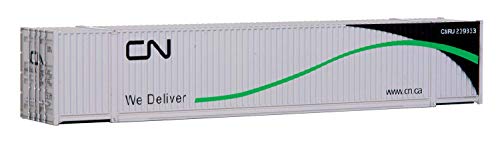 Walthers SceneMaster HO Scale Model of Canadian National (White, Black, Green) 53' Singamas Corrugated Side Container,949-8501 - Image 1