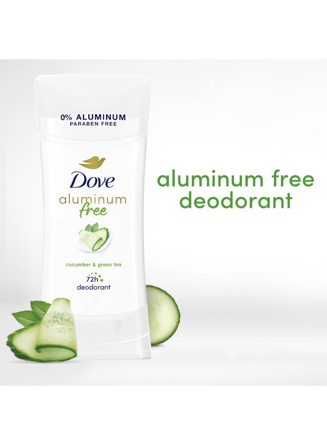 دوف مزيل عرق دوف 0% ألومنيوم، حماية من الروائح تدوم 24 ساعة، بنكهة الخيار والشاي الأخضر مع ¼ مرطبات و0% كحول، 2.6 أونصة (عبوة من 4 قطع) - Image 3