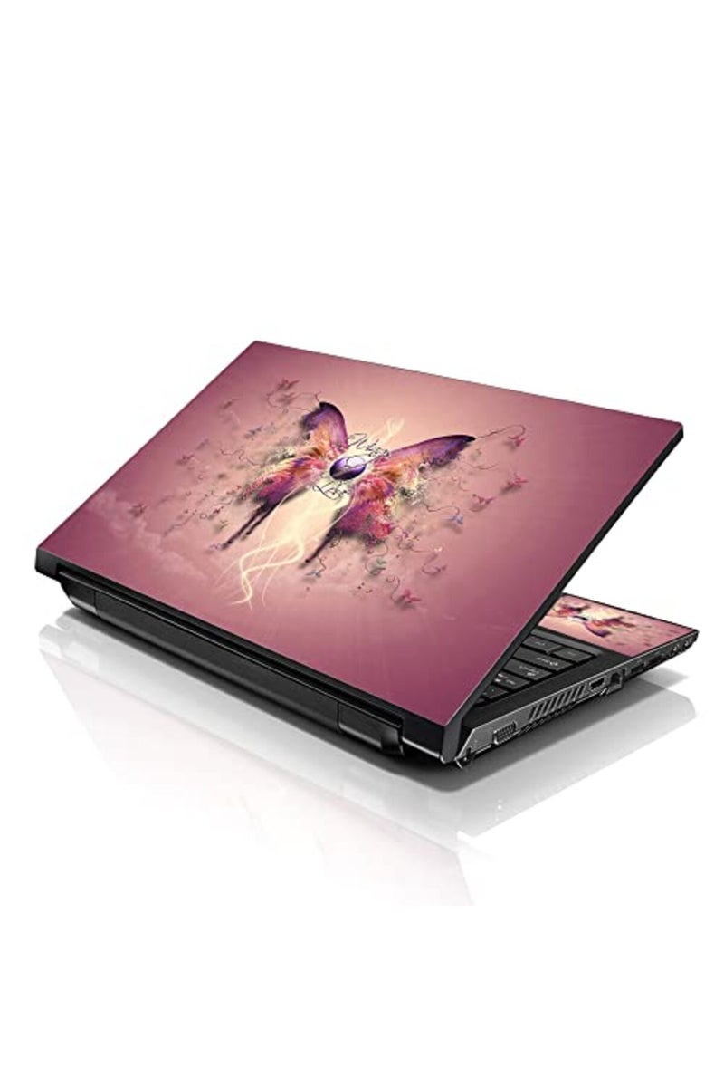 LSS Laptop 17-17.3" Skin Cover with Colorful Purple Butterfly Pattern - Image 1