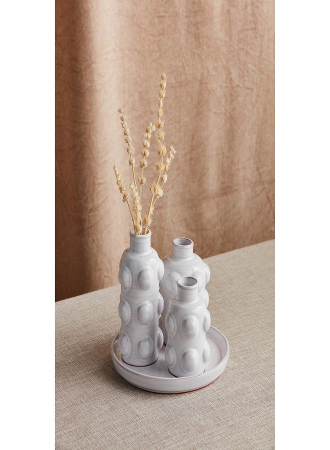 Mud Pie Beaded Triple Vase; 5 1/2" x 6 1/2" Dia - Image 2