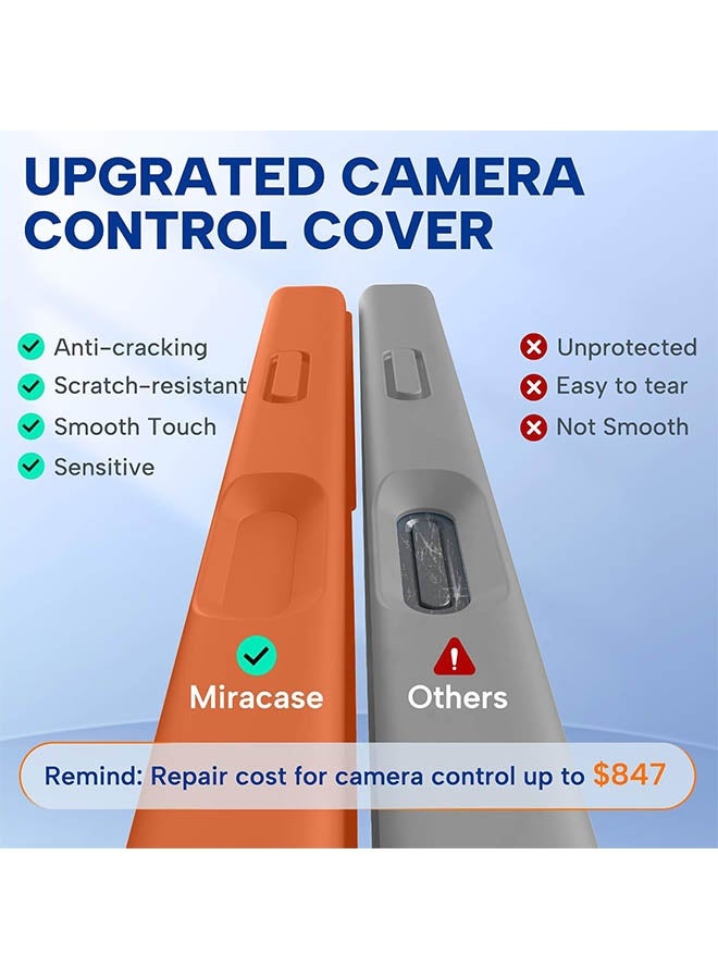 Magnetic Case for iPhone 17 Pro Max, [MagSafe Compatible][All-Round Protection][With Camera Control Cover][Four-Layer Structure] Nano-Smooth Liquid Silicone Drop Protection Phone Case for iPhone 17 Pro Max 6.9 inch, Orange - Image 4