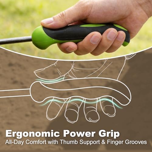 BREWIN TOOLS Garden Tools, 2-in-1 Hand Weeder Puller, Heavy Duty Stainless Steel Gardening Hand Tool for Deep Root Removal, Ergonomic Non-Slip Weed Remover for Lawn Yard Garden, 1 Pack - Image 4