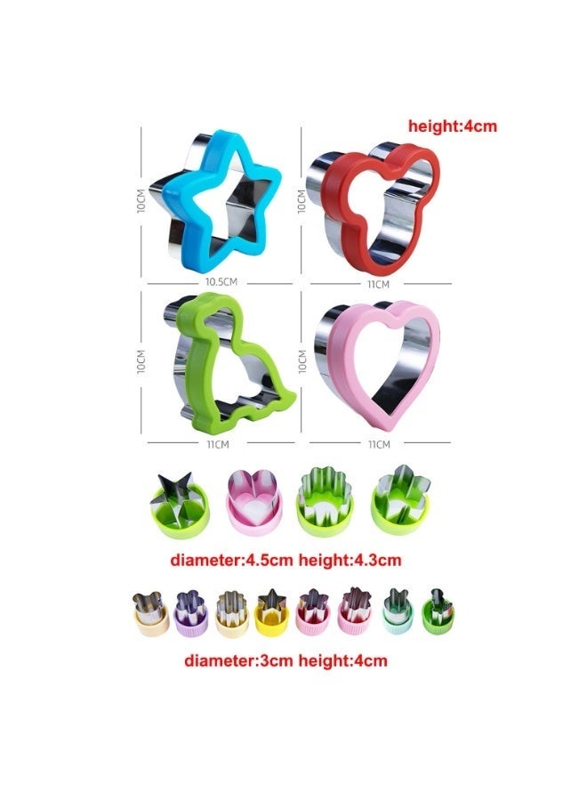 كيلا مجموعة قواطع ساندويتش من الفولاذ المقاوم للصدأ مكونة من 12 قطعة، قابلة للتفتيت، قوالب طوابع بسكويت DIY - Image 3