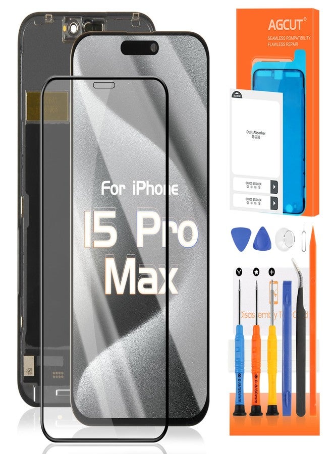 AGCUT TFT for iPhone 15 Pro Max Screen Replacement for iPhone 15 Pro Max LCD Display A2849, A3105, A3106, A3108 LCD Digitizer Touch Screen Assembly Repair Part with Protective Film+Tools - Image 1