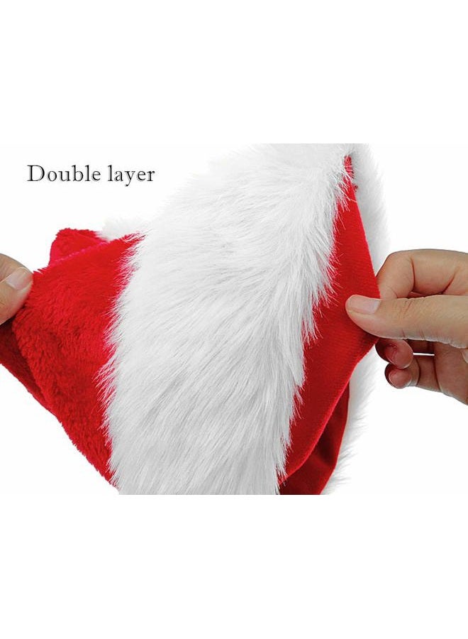 ALIMITOPIA 2pcs Christmas Santa Hat,Double Layer Luxury Plush Christmas Santa Claus Cap Xmas Hat for Adults - Image 3