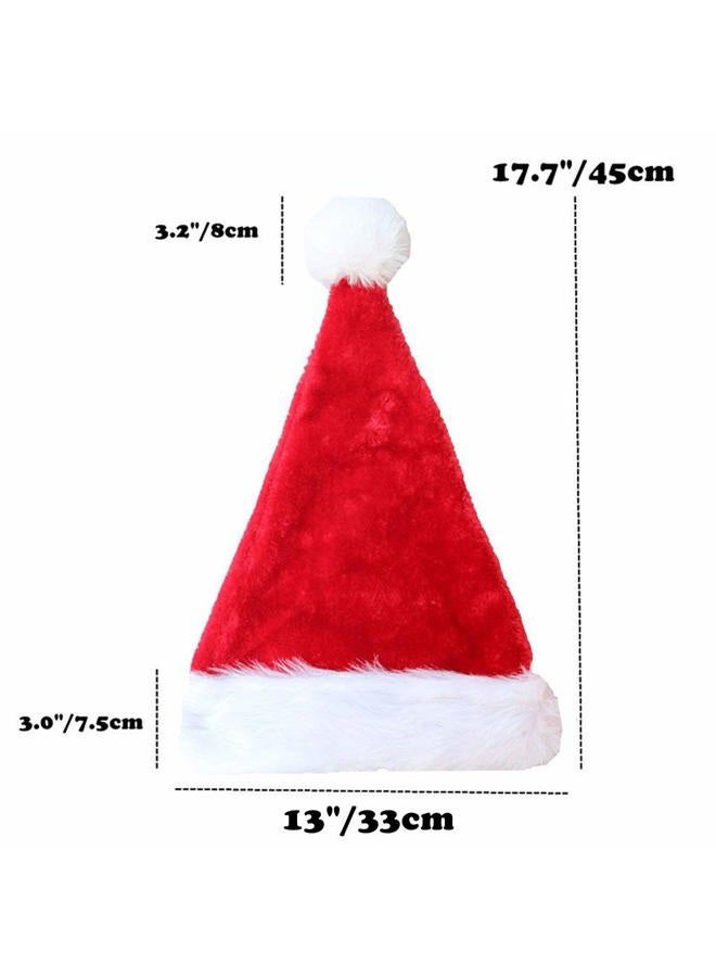 ALIMITOPIA 2pcs Christmas Santa Hat,Double Layer Luxury Plush Christmas Santa Claus Cap Xmas Hat for Adults - Image 2
