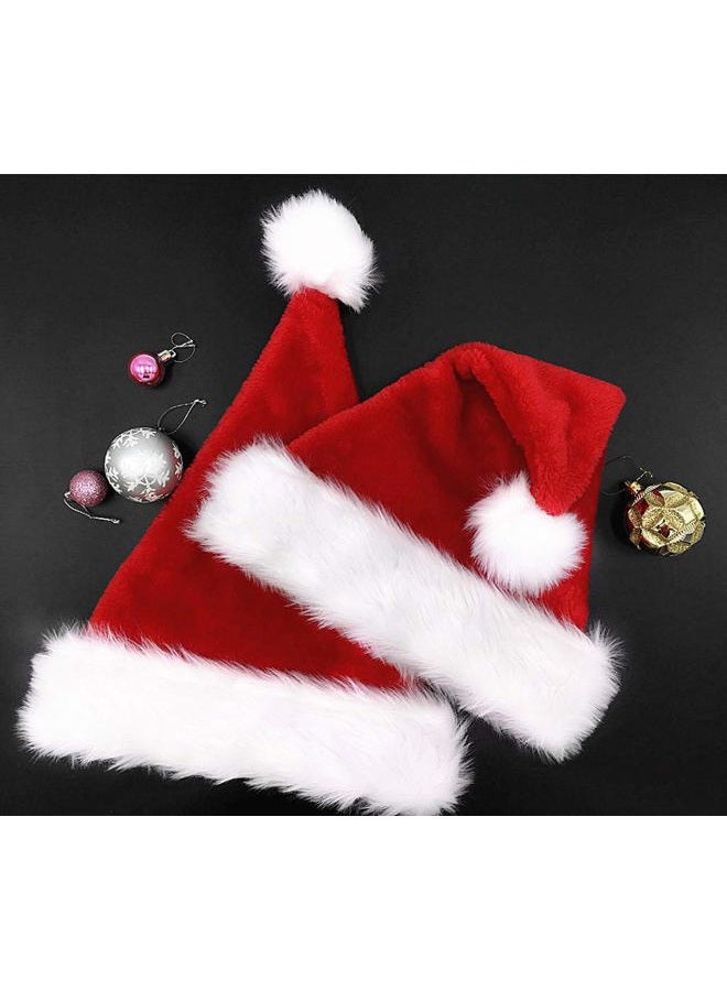 ALIMITOPIA 2pcs Christmas Santa Hat,Double Layer Luxury Plush Christmas Santa Claus Cap Xmas Hat for Adults - Image 5