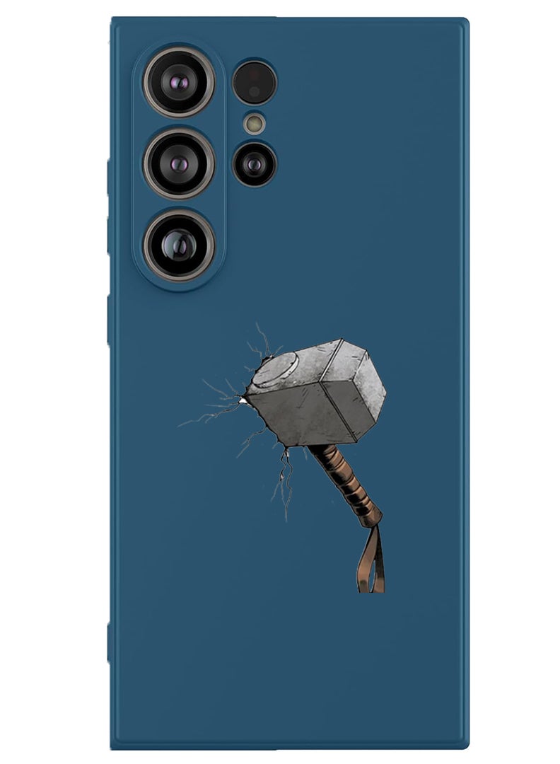 Theodor Protective Slim Fit Case Liquid Silicone Cover with Full Body Protection Anti-Scratch Shockproof Case For Samsung Galaxy S25 Ultra (Blue) - Hammer - Image 1