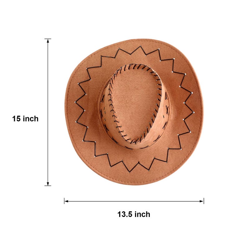 SATINIOR 12 Pcs Western Cowboy Hat and Bandanna Cowboy Party Bandannas Pack Western Faux Felt Farmer Hat for Women Men for Carnival Costume Accessories Cosplay Fancy Dress Party Favorite - Image 3
