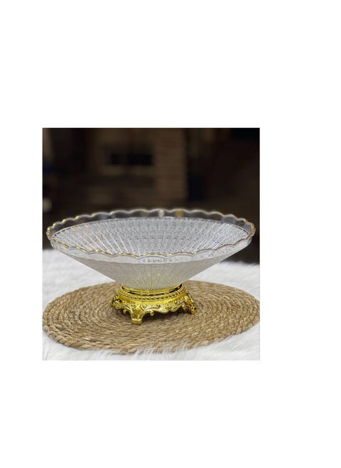 Acrylic fruit plate with a gold frame Reinforced acrylic with an imported gold base