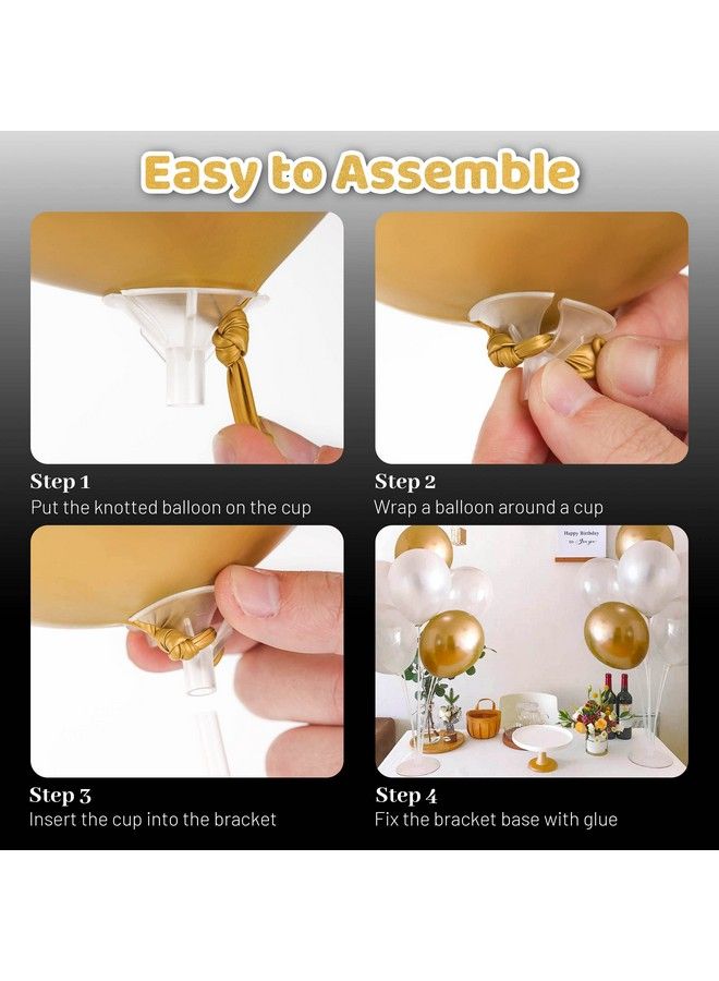 JOYYPOP 4 Sets Balloon Stand Kit Balloon Sticks With Base For Table Birthday Baby Shower Graduation Party Decorations - Image 5