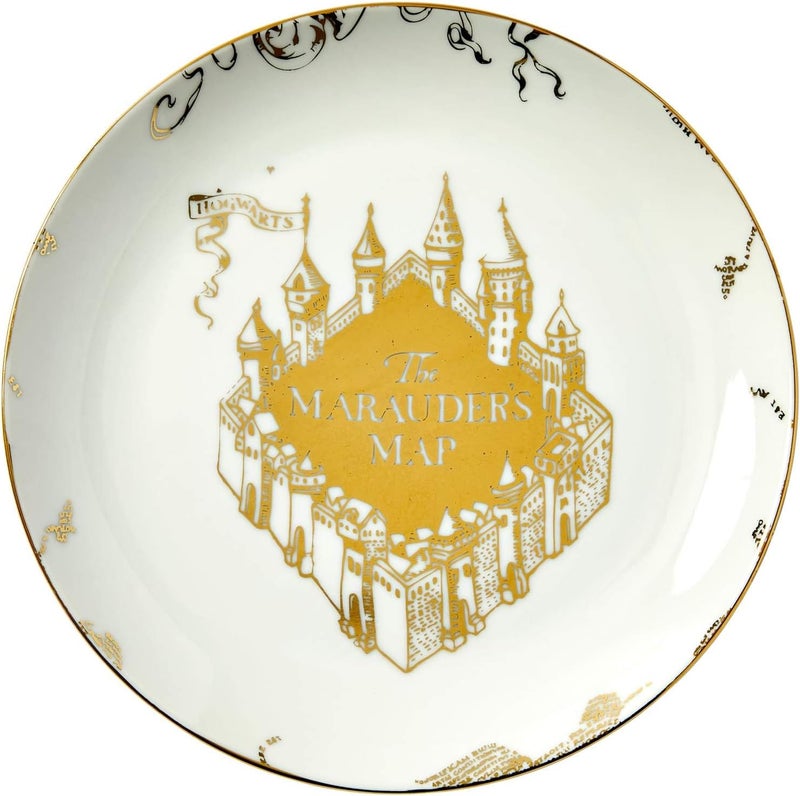 Harry Potter Marauders Map Porcelain 16Piece Set  Includes 4 Dinner  4 Salad Plates 4 Bowls And 4 Mugs  Quality White Dishware With Elegant Golden Design  Makes Muggle  Wizard Meals Magical - Image 3