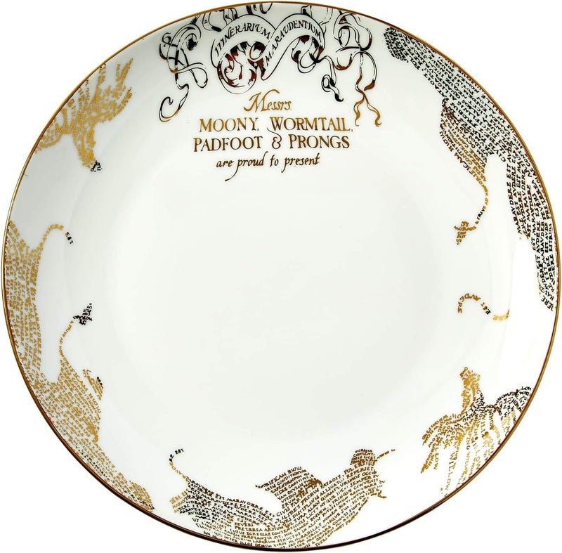 Harry Potter Marauders Map Porcelain 16Piece Set  Includes 4 Dinner  4 Salad Plates 4 Bowls And 4 Mugs  Quality White Dishware With Elegant Golden Design  Makes Muggle  Wizard Meals Magical - Image 4