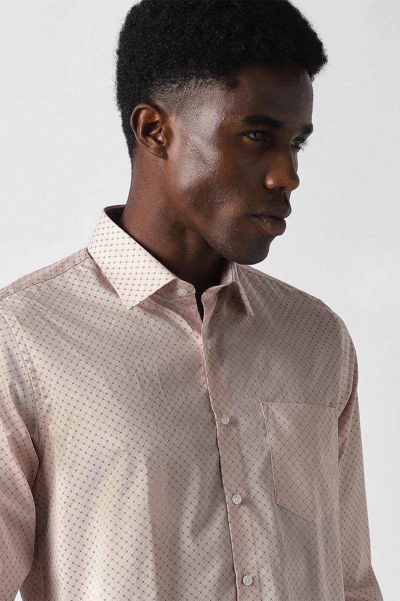 Van Heusen Men Cotton Slim Fit Shirt (VHSFFSLB246750_Peach, 42 - Image 4