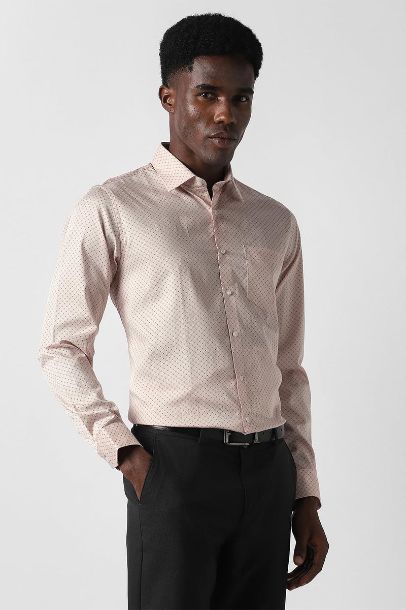 Van Heusen Men Cotton Slim Fit Shirt (VHSFFSLB246750_Peach, 42 - Image 2