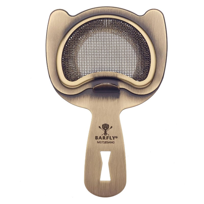 BARFLY Fine Mesh Spring Strainer, Antique Gold - Image 1