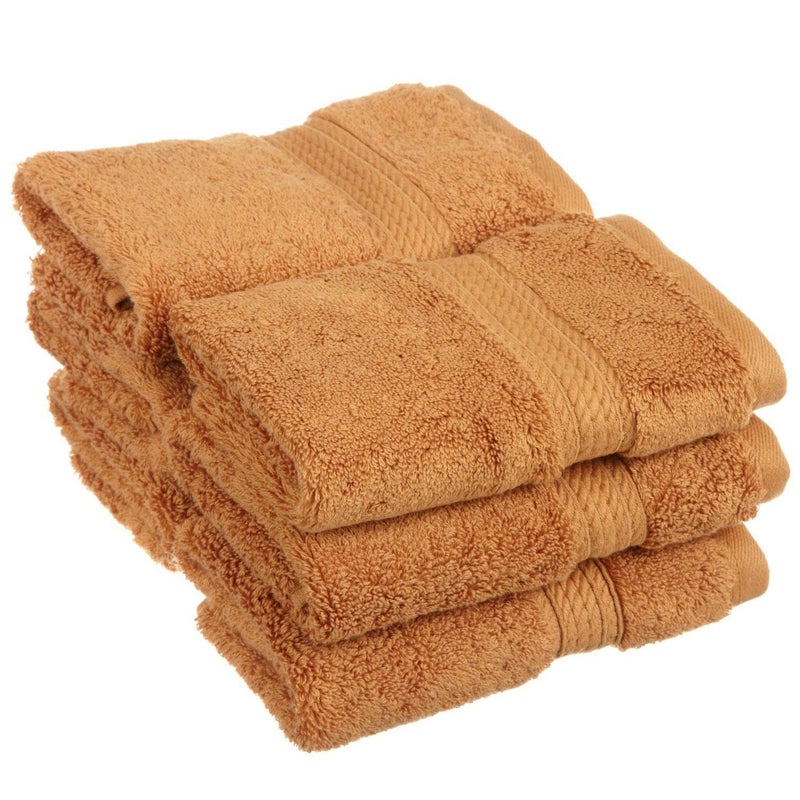 Superior Egyptian Cotton Pile Face TowelWashcloth Set of 6 Ultra Soft Luxury Towels Thick Plush Essentials Absorbent Heavyweight Guest Bath Hotel Spa Home Bathroom Shower Basics Rust
