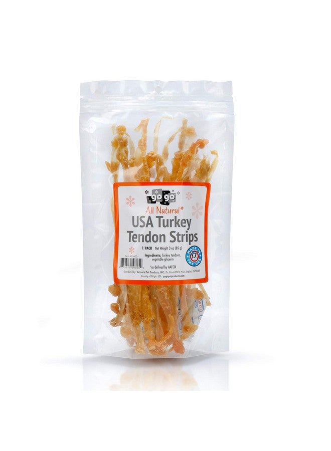 GOGO 3Oz Turkey Tendon Strips Dog Chew Treats Usa Sourced  The Original Turkey Chew - Image 1