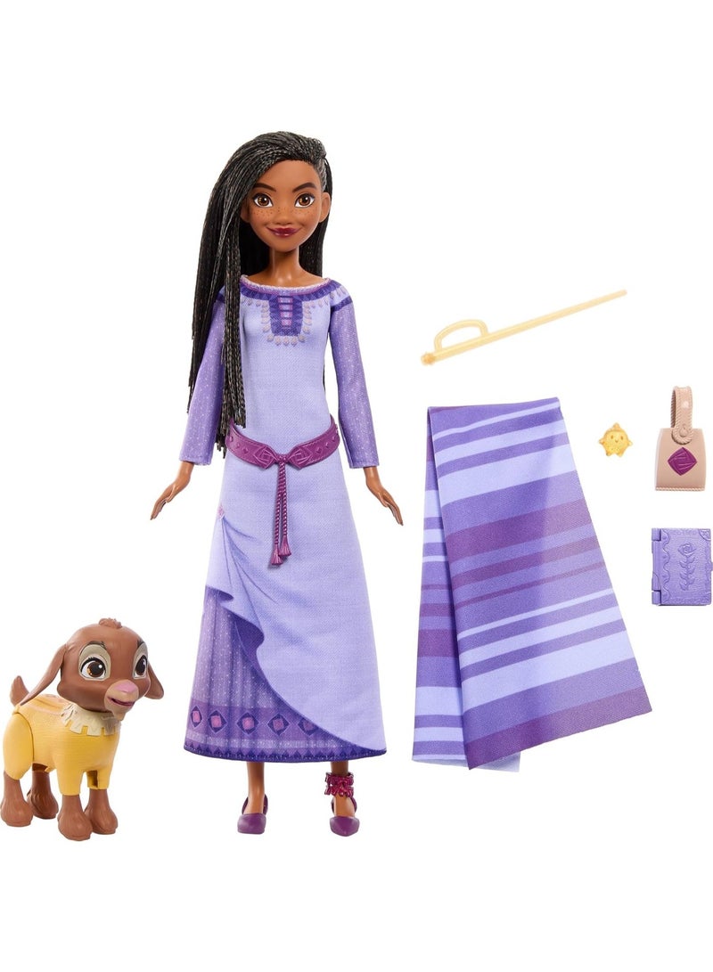 Disney Mattel Disney Wish Asha of Rosas Adventure Pack Doll with Animal Friends & Accessories - Image 1
