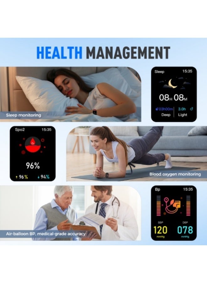 Domars Smart Watch for Women Men Fitness 1.92" HD IPS Touchscreen with Sports Modes Heart Rate Sleep Monitor Waterproof Bluetooth Calls Music Control Smartwatch Compatible with Android and iOS Black - Image 4