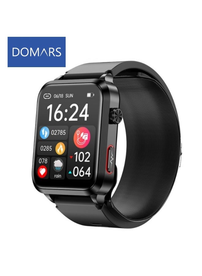 Domars Smart Watch for Women Men Fitness 1.92" HD IPS Touchscreen with Sports Modes Heart Rate Sleep Monitor Waterproof Bluetooth Calls Music Control Smartwatch Compatible with Android and iOS Black - Image 1