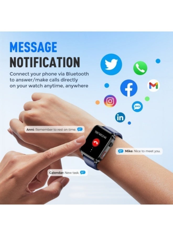 Domars Smart Watch for Women Men Fitness 1.92" HD IPS Touchscreen with Sports Modes Heart Rate Sleep Monitor Waterproof Bluetooth Calls Music Control Smartwatch Compatible with Android and iOS Black - Image 3