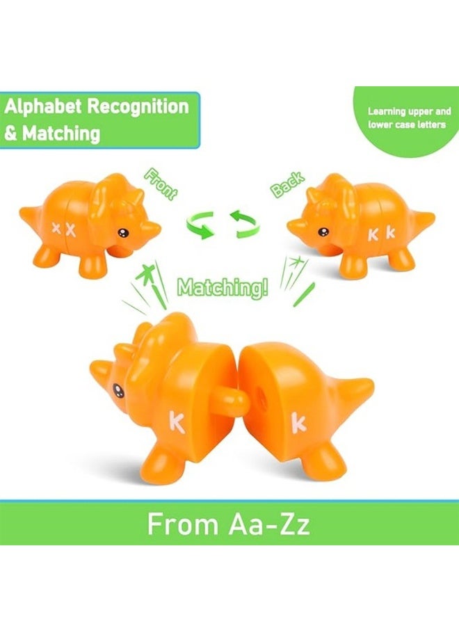 HALAMODO 26 Pcs Matching Letters Toy, Alphabet Match Game Educational Toys for Toddlers Dinosaur Alphabet Learning Toy for Toddler Age 3+  Year Old Montessori Preschool Educational Toy - Image 4