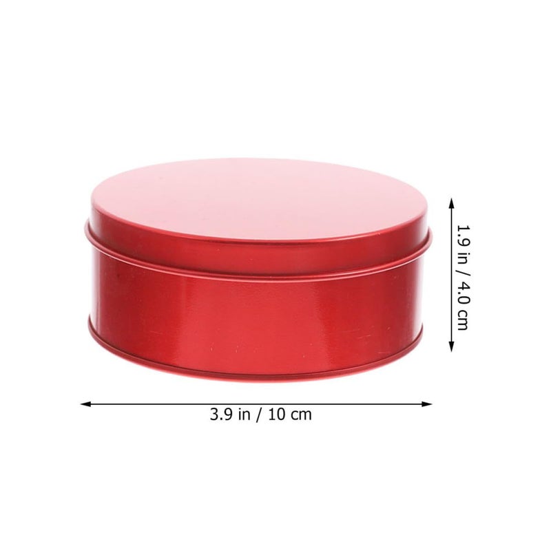 3 Red Metal Cookie Tins With Lids For Candy And Holiday Treat Storage - Image 3