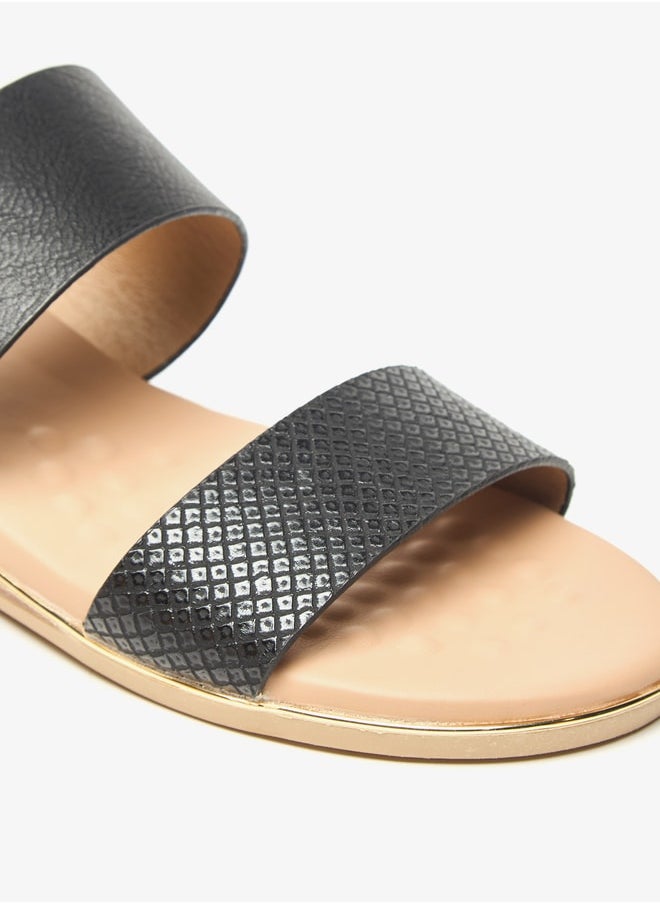 Le Confort - Women's Textured Slip-On Sandals with Wedge Heels - Image 1