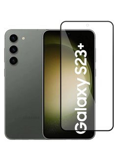 واقي شاشة لمدة دقيقة واحدة لهاتف Samsung Galaxy S22 Plus/S23 Plus واقي شاشة من الزجاج المقوى بلصق كامل من الحافة إلى الحافة صلابة 9H زجاج مقاوم للخدش وبصمات الأصابع (يعمل على بصمات الأصابع)