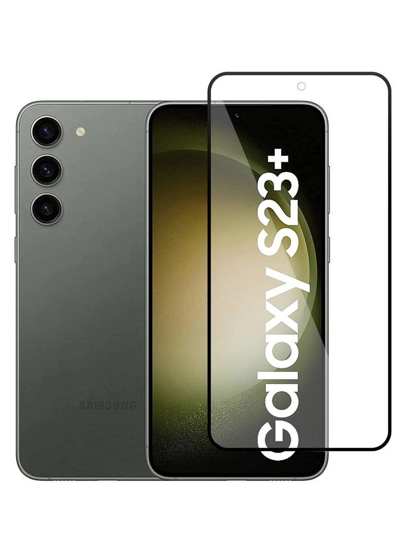 ماركة غير محددة - واقي شاشة لمدة دقيقة واحدة لهاتف Samsung Galaxy S22 Plus/S23 Plus واقي شاشة من الزجاج المقوى بلصق كامل من الحافة إلى الحافة صلابة 9H زجاج مقاوم للخدش وبصمات الأصابع (يعمل على بصمات الأصابع) - Image 1