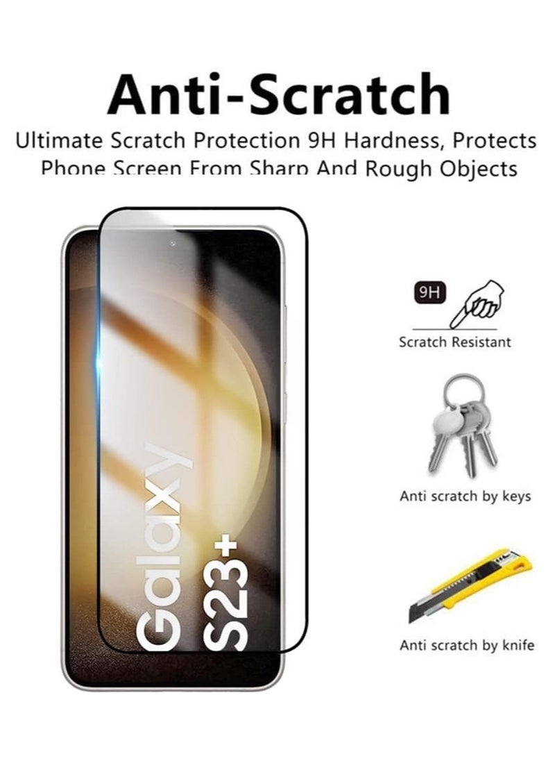 ماركة غير محددة - واقي شاشة لمدة دقيقة واحدة لهاتف Samsung Galaxy S22 Plus/S23 Plus واقي شاشة من الزجاج المقوى بلصق كامل من الحافة إلى الحافة صلابة 9H زجاج مقاوم للخدش وبصمات الأصابع (يعمل على بصمات الأصابع) - Image 1
