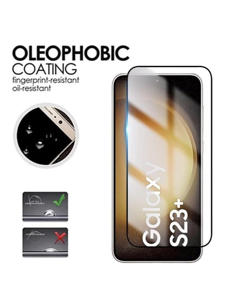 ماركة غير محددة - واقي شاشة لمدة دقيقة واحدة لهاتف Samsung Galaxy S22 Plus/S23 Plus واقي شاشة من الزجاج المقوى بلصق كامل من الحافة إلى الحافة صلابة 9H زجاج مقاوم للخدش وبصمات الأصابع (يعمل على بصمات الأصابع) - Image 1
