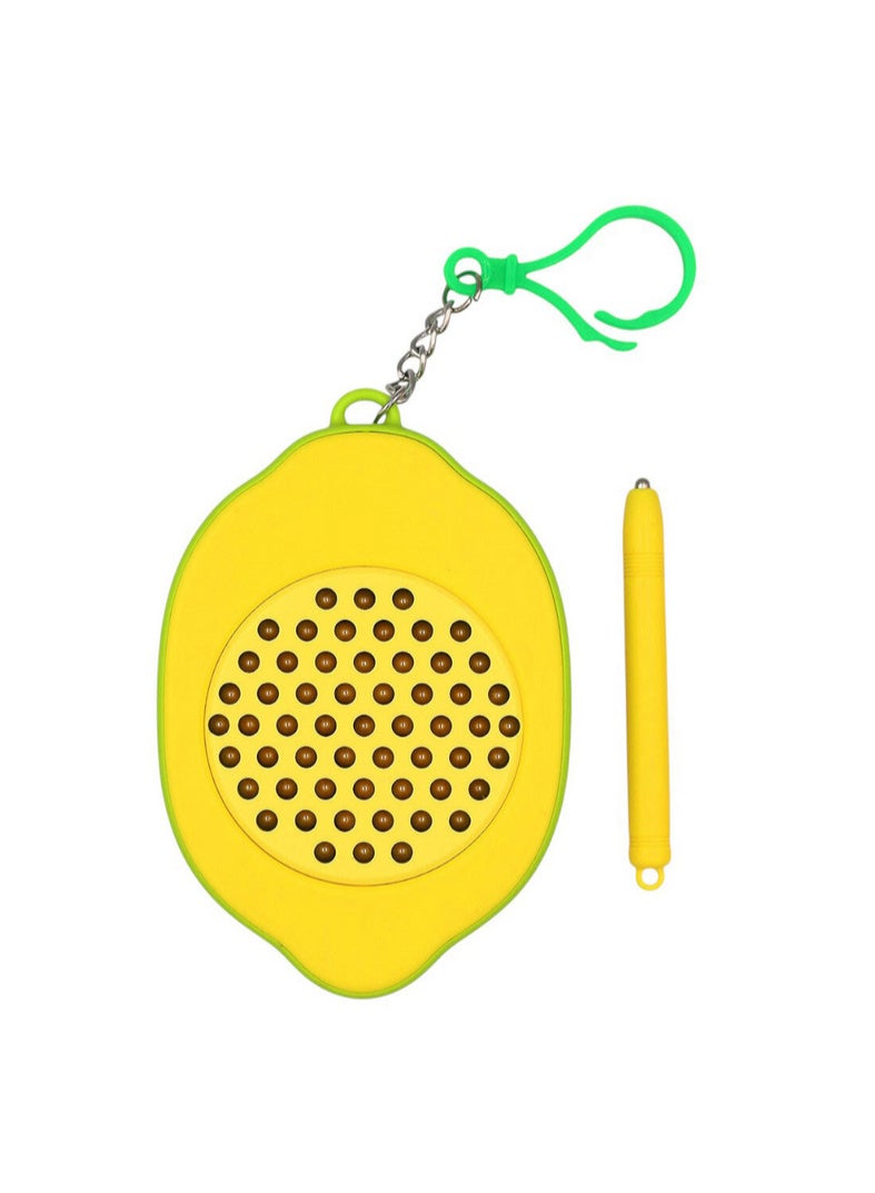 Interactive Magnetic Board with a Fruit Design 🍋 It features magnetic metal balls and a special drawing pen, allowing children to create shapes and drawings in a fun and safe way. It's ideal for developing fine motor skills and creativity, whether at home or on the go! - Image 1
