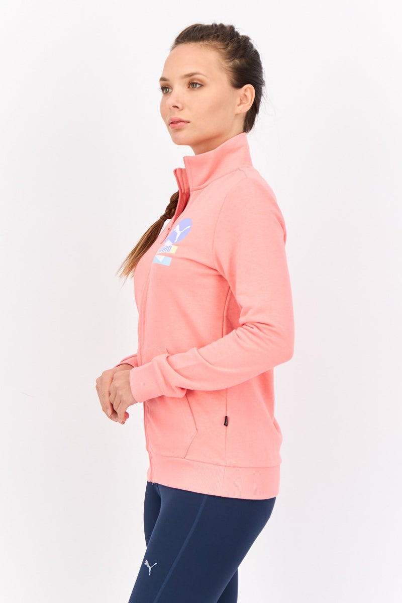 PUMA جاكيت خارجي نسائي بأكمام طويلة وقصة عادية، وردي - Image 3