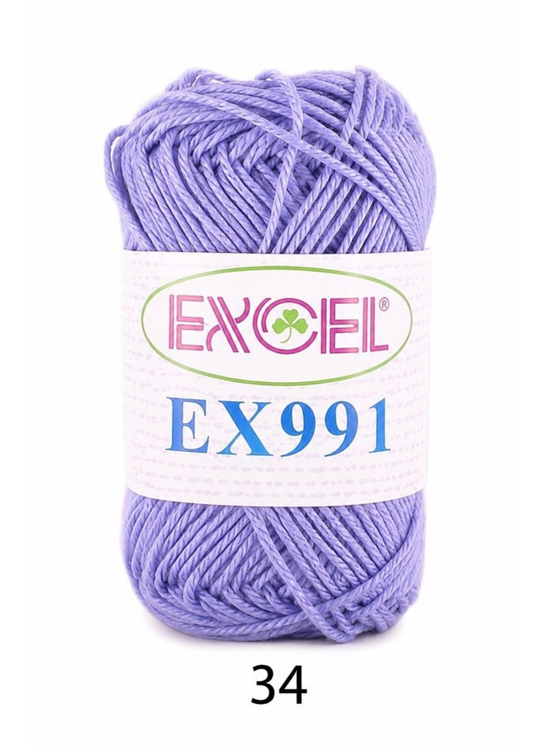 Excel EX991 Crochet Yarn Purple 34 - Image 1
