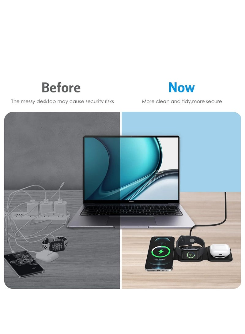 General A Three In One Magnetic Foldable Ultra Thin And Fast Wireless Charger Suitable For Apple IPhone, Apple Watch, And Earphones  - Image 5