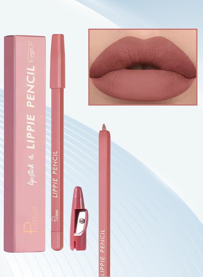 pudaier Lippie Pencil Lipstick with Sharpener Easy to Use Lip Makeup Soft Lipliner Pencil Lip Liner Pencil Matte Waterproof Long Lasting Lipstick Lip Contour Makeup Lip Set Full Color 07 - Image 1