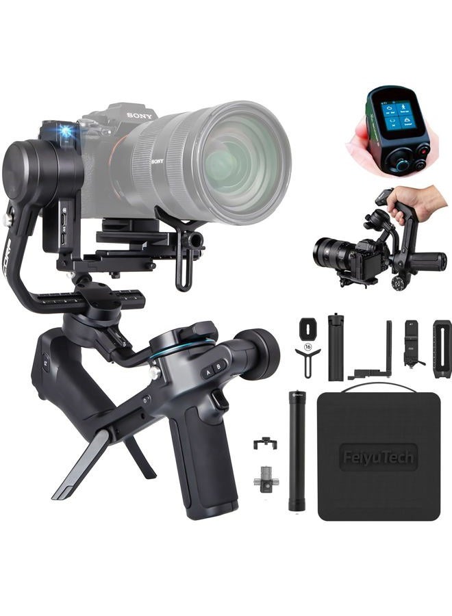 FeiyuTech SCORP-2 Kit Camera Stabilizer, Integrated AI Tracker, 3-Axis Gimbal for Mirrorless Sony/Canon/Nikon/Fujifilm and DSLR Cameras, Upgrade Joystick and Touch Screen, 5.51 lbs Load Capacity - Image 1