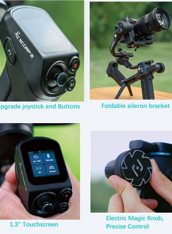 FeiyuTech SCORP-2 Kit Camera Stabilizer, Integrated AI Tracker, 3-Axis Gimbal for Mirrorless Sony/Canon/Nikon/Fujifilm and DSLR Cameras, Upgrade Joystick and Touch Screen, 5.51 lbs Load Capacity - Image 5