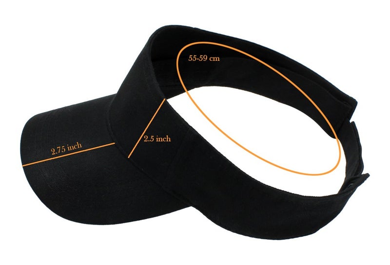 Top Level Sun Sports Visor Men Women - One Size Cap Hat, BLK - Image 3