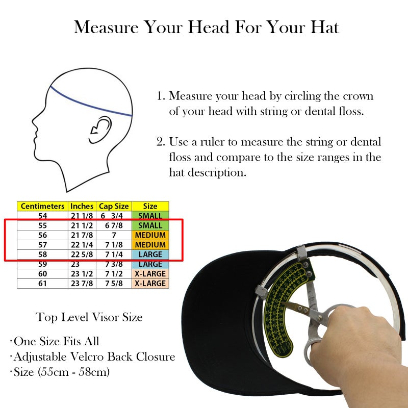 Top Level Sun Sports Visor Men Women - One Size Cap Hat, BLK - Image 4