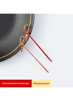 Mini Sugar-Coated Berry String Sticker Bamboo Sticker Disposable Special Material Net Red Small String Fruit Sticker Tool-Specifications:Red Skin Knotted/9cm/100