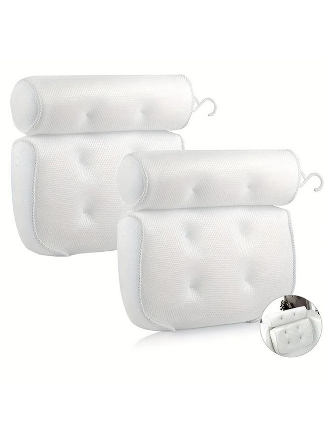 1pc Bath Pillow with Suction Cup for Neck and Back Support Spa Bath Accessory - Image 3