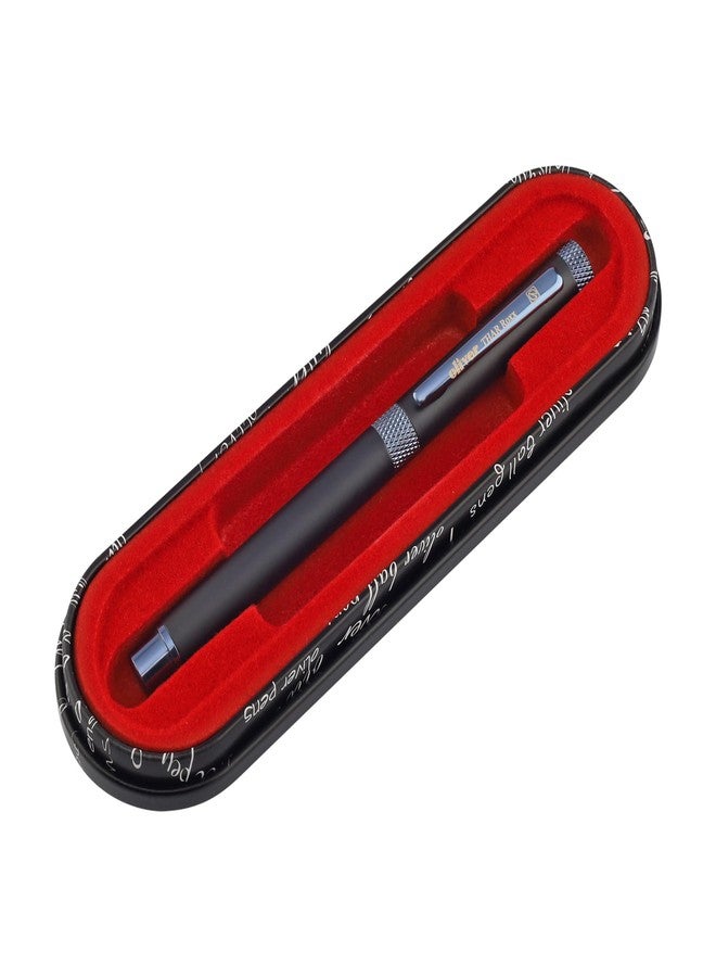 Oliver Thar Roxx Matte & Shine Fountain Pen – Matte Black/Blueberry Trims, Full Brass Body, 0.6mm Cardinal Refill, Gift T Box - Image 5