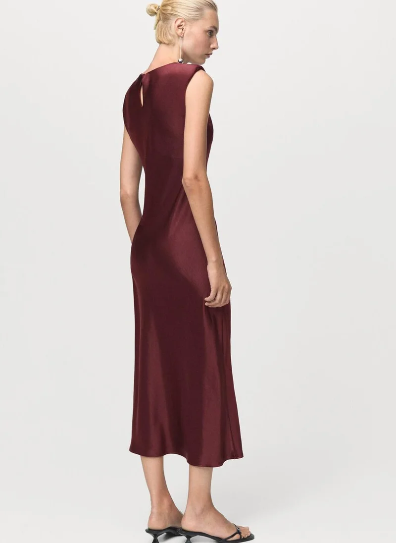 MANGO Fitted satin dress