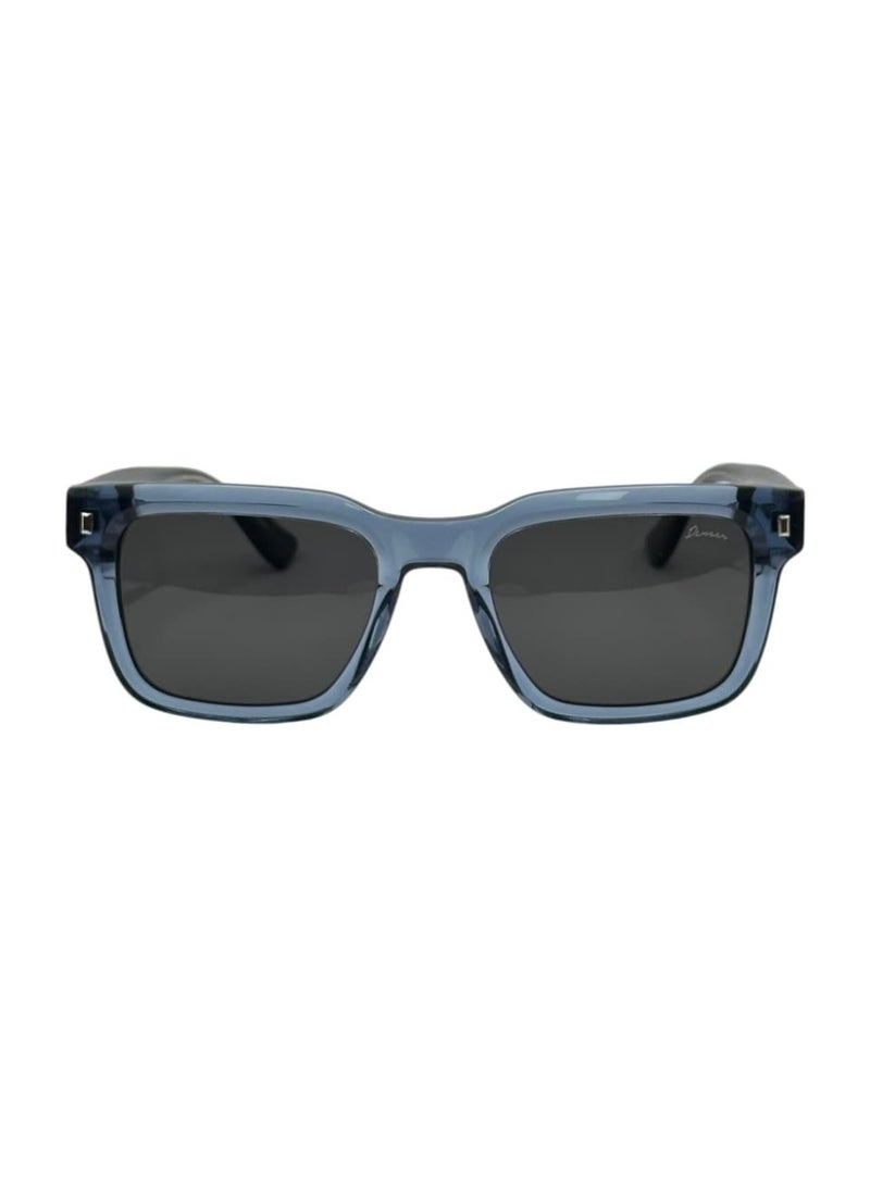 DA 4030 C6 Danver Sunglass, 100% UV Protected Polarized Unisex Sunglass, Blue Frame With Black Nylon  Lens - Image 3