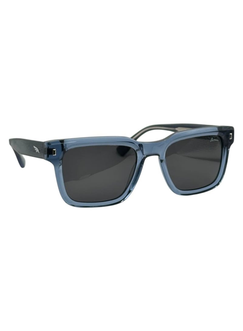 DA 4030 C6 Danver Sunglass, 100% UV Protected Polarized Unisex Sunglass, Blue Frame With Black Nylon  Lens - Image 2